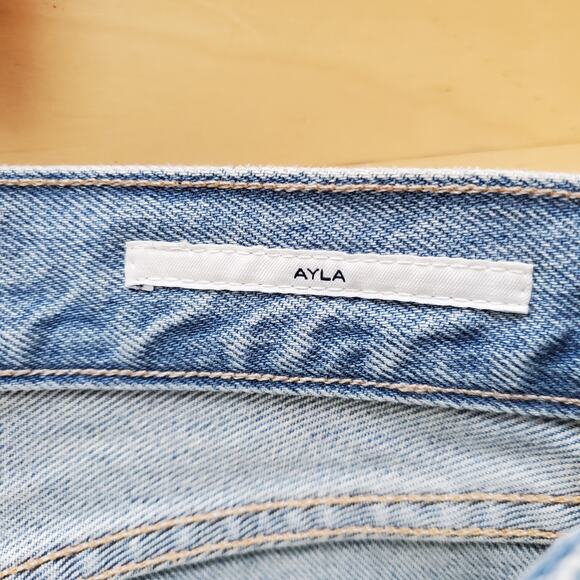 Citizens of Humanity Ayla Baggy Wide Leg Cuffed Crop Jeans Gemini Blue Size 34 - Picture 10 of 13